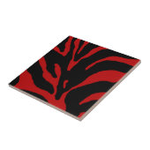 Red Zebra Stripe Animal Print Fliese (Seite)