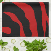 Red Zebra Stripe Animal Print Geschirrtuch (Gefaltet)
