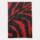 Red Zebra Stripe Animal Print Geschirrtuch (Vertikal)
