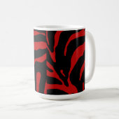 Red Zebra Stripe Animal Print Kaffeetasse (VorderseiteRechts)
