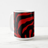 Red Zebra Stripe Animal Print Kaffeetasse (Vorderseite Links)