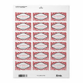 Red Zebra Stripes Muster Buchplatte Adressaufkleber (Vorne)