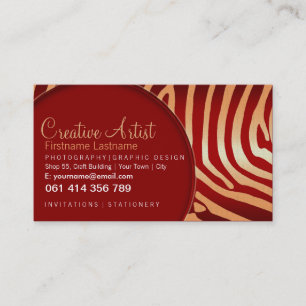 Red Zebra Super Stylish mit Logo Business Cards Visitenkarte