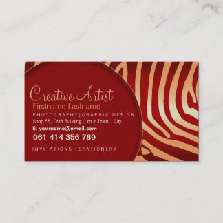 Red Zebra Super Stylish mit Logo Business Cards Visitenkarte