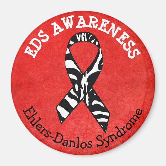 Red Zebras EDS Ehlers-Danlos Syndrom Magnet (Vorne)