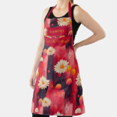 Red Zen Daisy Kitchen Art mit entspanntem Muster Schürze (InSitu)