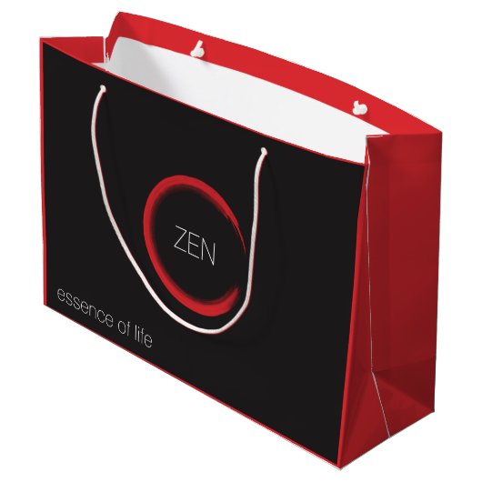 Red Zen Große Geschenktasche Große Geschenktüte (Rückseite Schrägansicht)