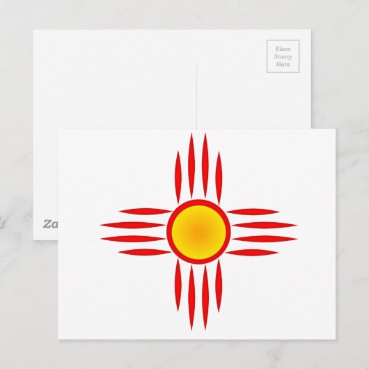 Red Zia Sun God Postkarte (Vorne/Hinten)