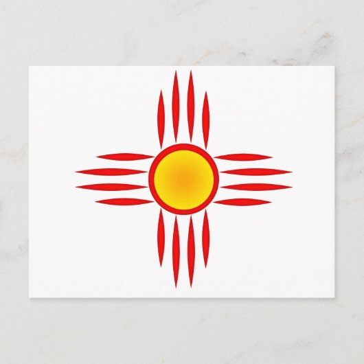 Red Zia Sun God Postkarte (Vorderseite)