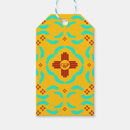 Red Zia Symbols New Mexico Türkis Feathers Geschenkanhänger