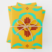 Red Zia Symbols New Mexico Türkis Feathers Geschenkpapier Set (Beispiel)