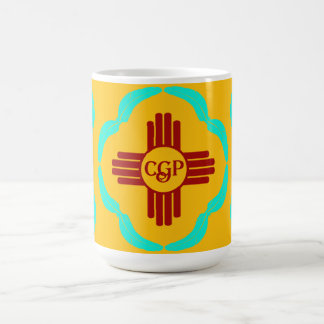 Red Zia Symbols New Mexico Türkis Feathers Kaffeetasse