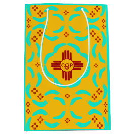 Red Zia Symbols New Mexico Türkis Feathers Mittlere Geschenktüte