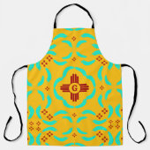 Red Zia Symbols New Mexico Türkis Feathers Schürze (Vorderseite)