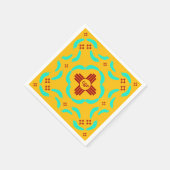 Red Zia Symbols New Mexico Türkis Feathers Serviette (Ecke)