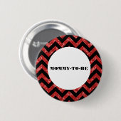 Red Zickzack Glitzer Baby Showknopf Button (Vorne & Hinten)