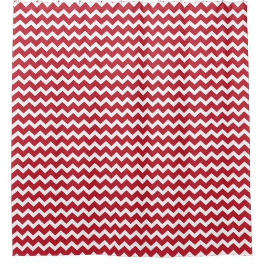 Red Zickzack Patterns Weihnachten Duschvorhang (Vorderseite)