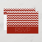Red Zickzack Winter Wedding RSVP Cards (Vorne/Hinten)