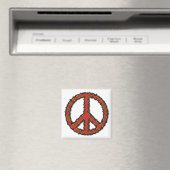 Red Zig Zag Peace Sign Magnet (In Situ (Geschirrspüler))