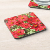 Red Zinnia Blume Untersetzer (Linke Seite)