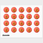 Red Zinnia Macro Stickers (Blatt)