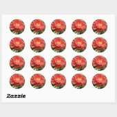Red Zinnia Stickers (Blatt)