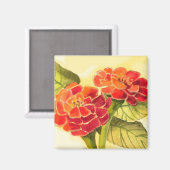 Red Zinnias Magnet (Vorderseite/Rückseite)