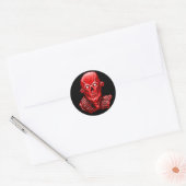 Red Zombie Skull Kopfaufkleber Runder Aufkleber (Umschlag)