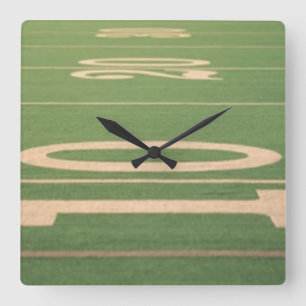 Red Zone Football Wall Clock Quadratische Wanduhr