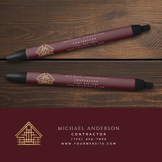 Red Zuhause Gebäude Construction Business Kugelschreiber