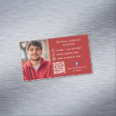 Red Zuhause repariert Foto QR Code Handyman Magnetische Visitenkarte (Beispiel)