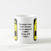 REDACTED Political Funny Personalized Warning Kaffeetasse (Mittel)