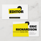 Redakteur, Spracheditor, Buchmagazin-Herausgeber Visitenkarte (Vorne/Hinten)