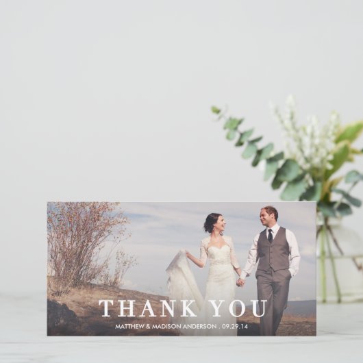 Redaktion | Hochzeitsdanken - Fotokarte Dankeskarte (Stehend Vorderseite)