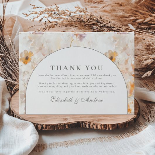 Redaktion Wildflower-Hochzeit Dankeskarte