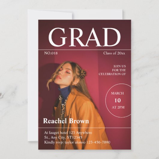 Redaktion zum Thema Abschluss Einladung (Vorderseite)