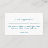 Redaktionell bearbeitbare zahnärztliche hygienisch visitenkarte (Rückseite)