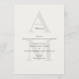 Redaktionell Minimale Anfangs-Hochzeit Menükarte