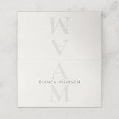 Redaktionelle Anfangshochzeit Platzkarte (Außenseite Aufgefaltet)