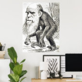 Redaktionelle Cartoon von Charles Darwin 1871 Poster (Heimbüro)