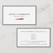Redaktionelle Dienste Gray Border Business Card Visitenkarte (Vorne/Hinten)