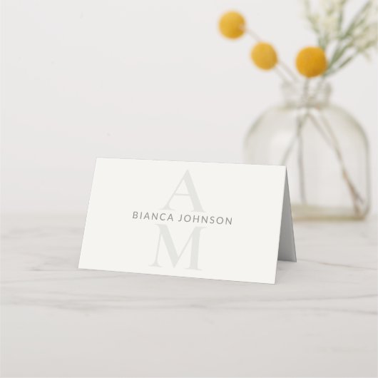 Redaktionelle Hochzeitsanfangsbuchstaben Platzkarte (Vorderseite)