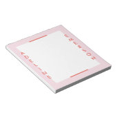 Redaktionelle moderne Typografie Notepad - Rosa Notizblock (angewinkelt)