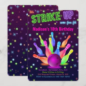 Redaktioneller Bowling Einladung (Vorne/Hinten)