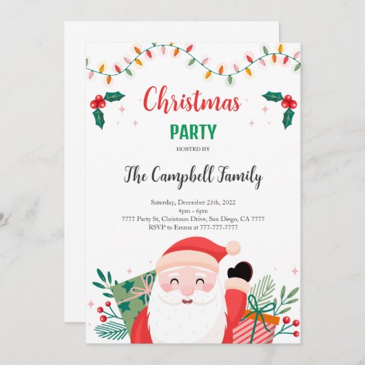 Redaktioneller Feiertag Einladung (Vorne/Hinten)