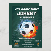 Redaktioneller Fußball-Geburtstagsparty Einladung (Vorne/Hinten)