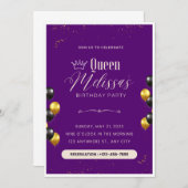 Redaktioneller Geburtstag Einladung mit Balloons (Vorne/Hinten)