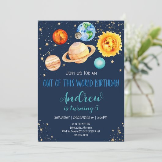 Redaktioneller Platz zum Geburtstag Einladung aus  (Stehend Vorderseite)