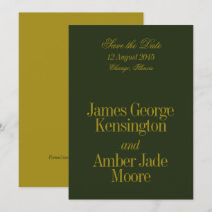 Redaktioneller Stil Olivgrün Chartreuse Hochzeit Einladung