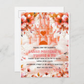 Redaktioneller Vier je eine Prinzessin 4. Geburtst Ankündigungspostkarte (Vorne/Hinten)